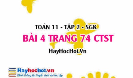 Bài 4 trang 74 Toán 11 tập 2 Chân trời sáng tạo